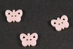 Knoflík ve tvaru motýlka - světle růžová - rozměr 1 cm x  1,3 cm