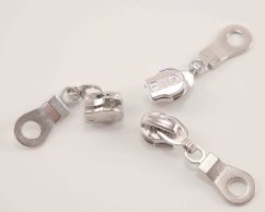 Jezdec do plastového spirálového zipu - stříbrná - velikost 5