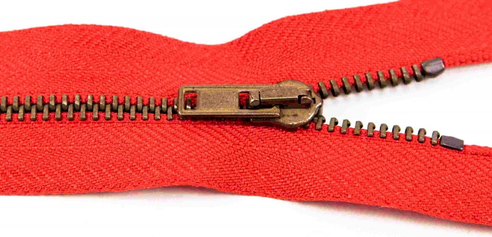 Metal antique brass zippers 3 mm- closed-end - Length - 18 cm