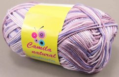 Příze Camila natural multicolor - fialová, bílá - číslo barvy 9035