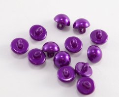 Knoflík perlička se spodním přišitím - tmavě fialová - průměr 0,9 cm