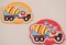 Patch zum Aufbügeln - Betonmischer - Größe 6 cm x 5,5 cm - orange, rot
