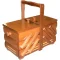 Holzkiste für Nähzubehör - mittelbraunes Holz - Maße 29 x 17 x 26 cm