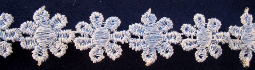 Guipure lace flower trim - blue - width 1.5 cm