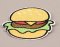 Iron-on patch - hamburger - dimensions 6 cm x 5 cm