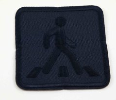 Iron-on patch - road sign - 6 x 6cm - dark blue