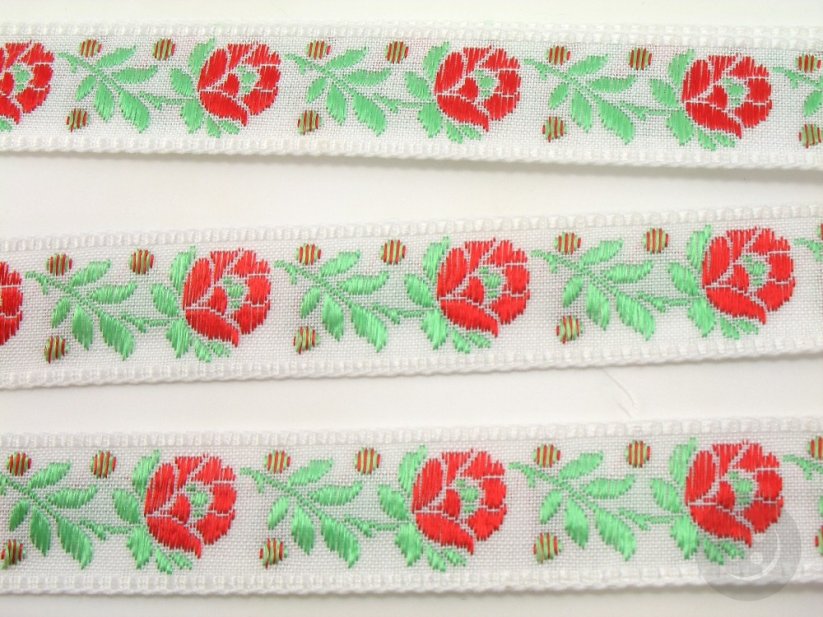 Festive ribbon - white - width 1,6 cm