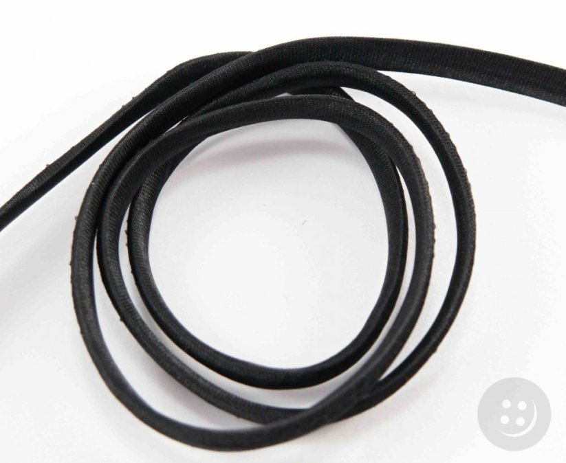 Hollow braid - black - width 0,6 cm