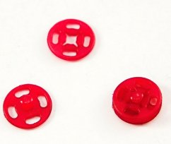 Plastový patentiek - červená - priemer 1,1 cm