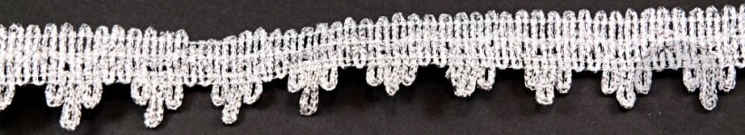 Mettalic gimp braid trim - silver - width 2,5 cm