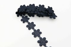 Satinblumen am Meter - dunkelblau - Breite 2 cm