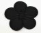 Iron-on patch - flower - 6 cm - black