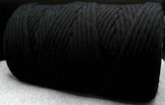Macrame - black - diameter 0.5 cm - roll 100 meters
