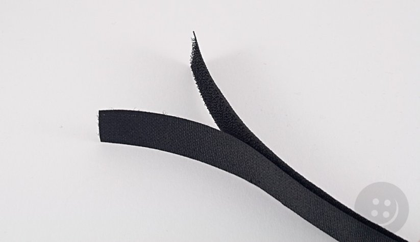 Sew-on velcro tape - black - width 2 cm