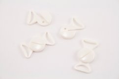 Plastic bra fastening - white - pulling hole width 1 cm