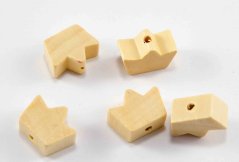Dřevěný korálek na dudlík - korunka - světlé dřevo - rozměr 1,5 cm x 1,1 cm