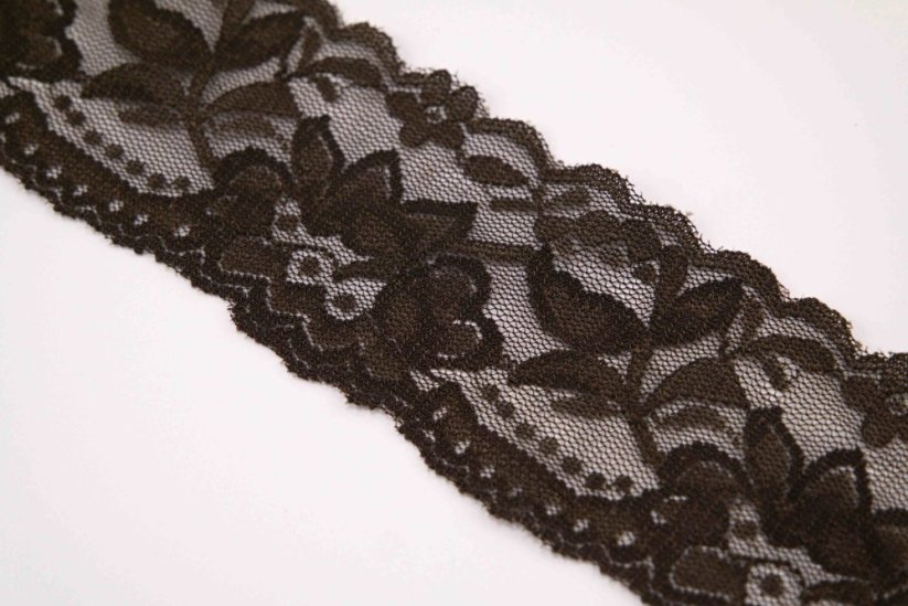 Elastic lace - brown - width 5 cm