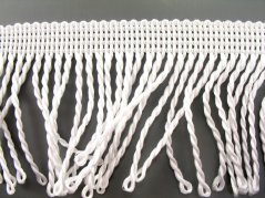 Fringes - white pearl - width 5 cm
