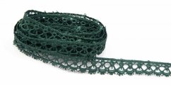 Guipure lace trim - dark green - width 1,8 cm