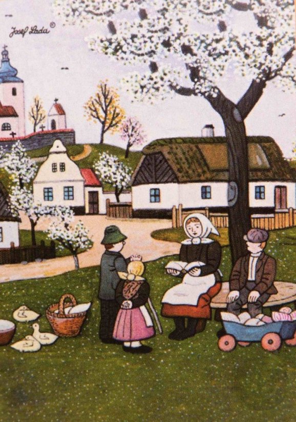 Sada 2 utěrek - Josef Lada - Jaro na vsi