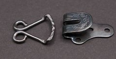 Hosenhaken - dunkles Nickel - 3,7 x 1,7 cm
