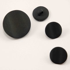 Button with bottom stitching - dark gray  - diameter 1,5 cm