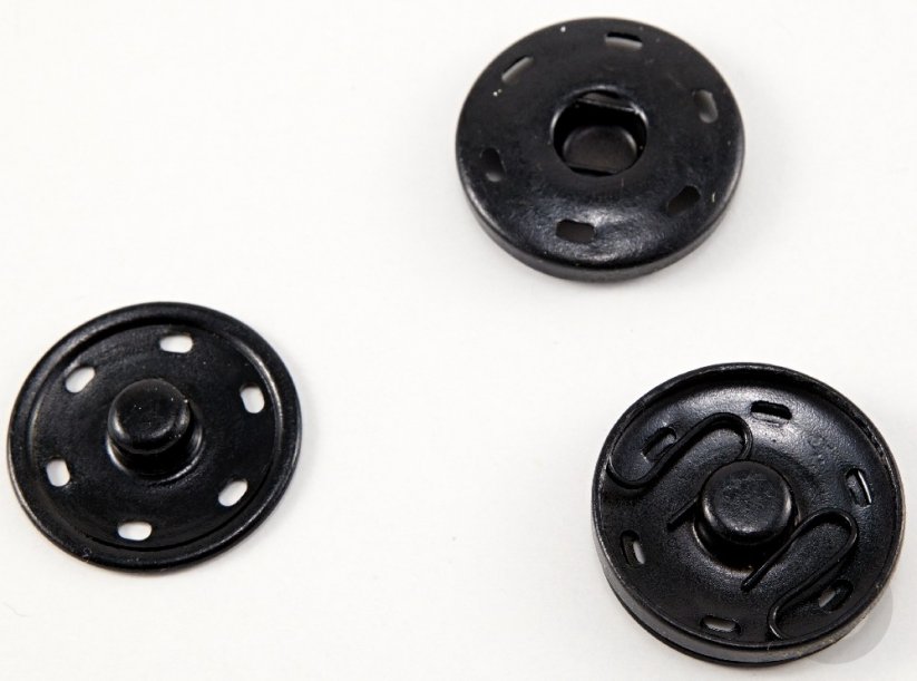 Metal snap - black - diameter 2.1 cm