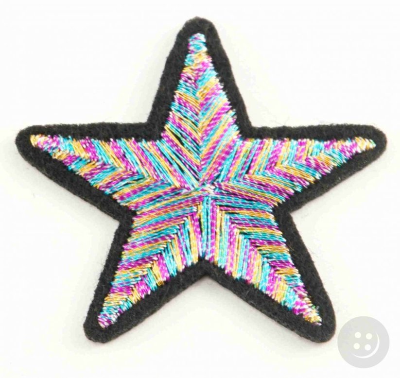 Iron-on patch - Rainbow star - small - dimensions 4 cm x 4 cm
