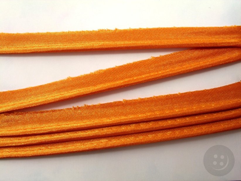Saténový výpustek - oranžová - šířka 1,4 cm