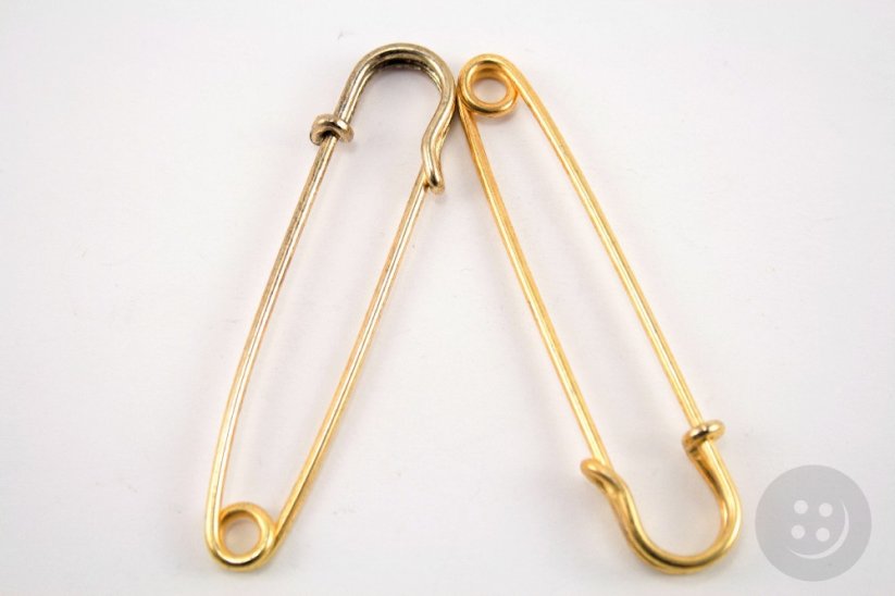 Decorative safety pin - gold - metal