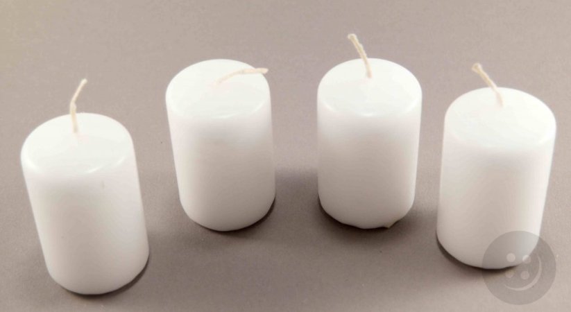 Adventní svíčky - 4 ks - bílá - rozměr 5,5 cm x 3,5 cm