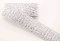 Dekoratives Gummiband - weiss, silber  - Breite 3 cm