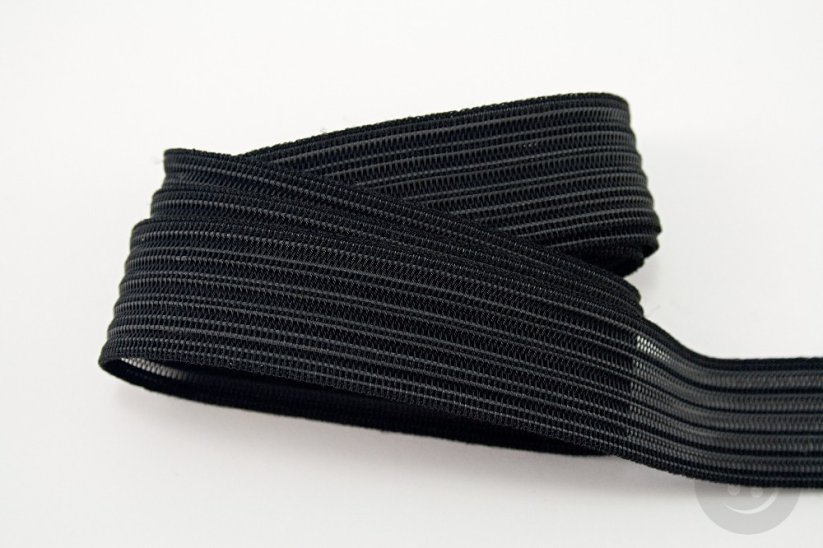 Knitted elastic - black - width 2 cm