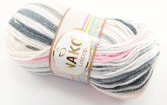 Garn Lolipop - rosa weiß grau 81956