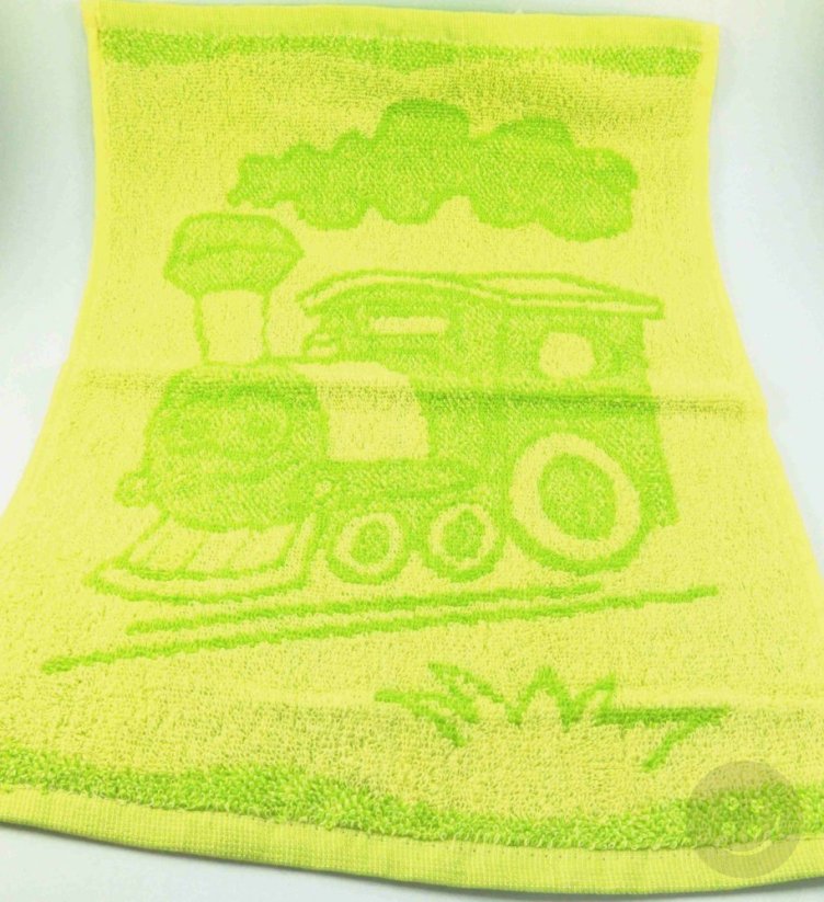 Detský uterák zelený - mašinka