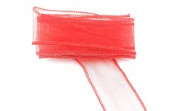 Chiffonband mit verstärktem Rand - rot - Breite 3 cm