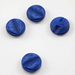 Button with bottom stitching - blue - diameter 1,5 cm