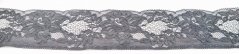 Silonová čipka - tmavo sivá - šírka 6,6 cm
