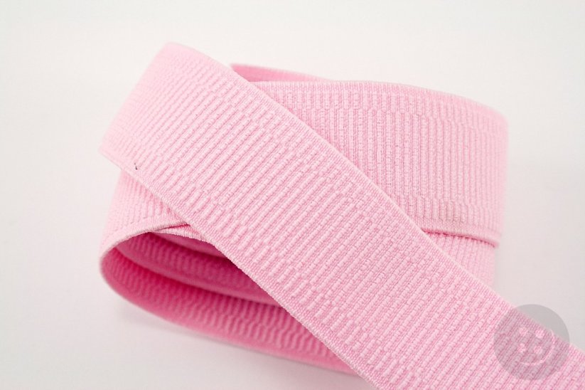 Soft colored elastic - light pink - width 3 cm