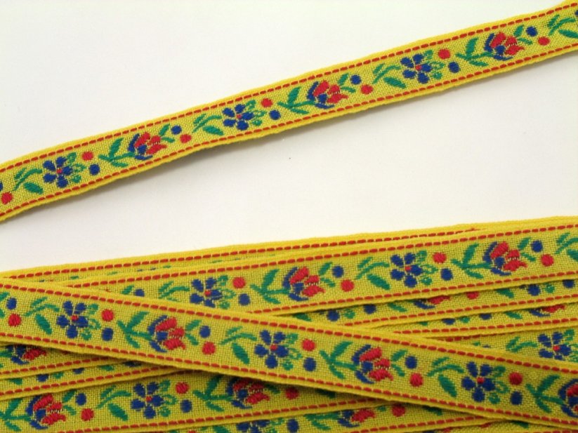 Festive ribbon - yellow - width 1 cm
