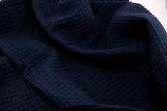 Vaflovina 100% bavlna - tmavo modrá - šírka 155 cm