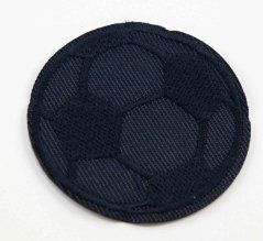 Nažehlovací záplata - fotbalový míč - 5 cm - tmavá modrá
