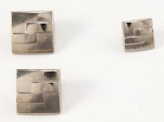 Metal button - silver - dimensions 1.8 cm x 1.8 cm